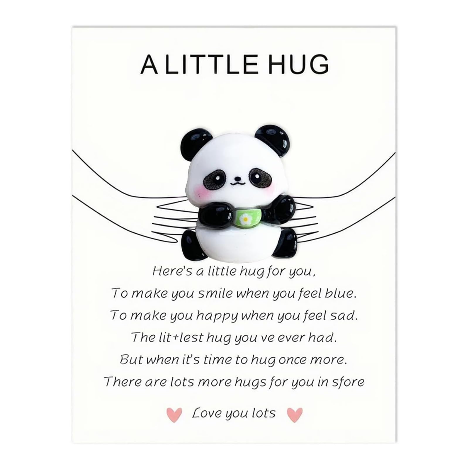 Plorede Panda Pocket Hug Gift, Pocket Hug Decoration, Little Hug Gifts, Miniature Figurine With Encouragement Card, Cute Emotional Support Gift For Friends, Lovers, Birthday, Valentine's Day ﻿ (Panda)