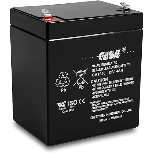 Casil CA-1240 12V 4AH Fire and Security Alarm Battery Lead Acid Home Alarm Battery Pack Replaces 4Ah ADI Ademco 467, Security System Battery Replacement 12 Volt 4 Amp Home Security Battery