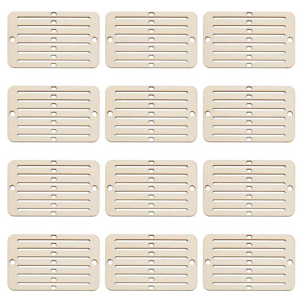 PH PandaHall 12PCS Wooden Weaving Heddle Loom Weaving Tools for Loom, Mini Heddle Loom Backstrap Weaving Loom Darning Loom Scarf Weaving Loom for Bracelet Bag Belt Strap Beginners Moccasin Color-image-37