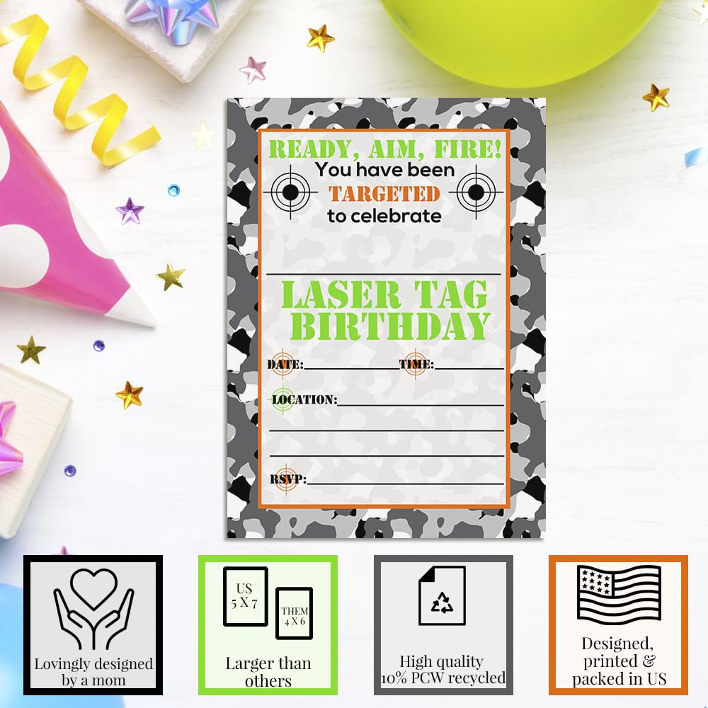 amazon-com-camouflage-laser-tag-birthday-party-invitations-20-5x7-fill-in-cards-with-twenty-white-envelopes-by-amandacreation-toys-games for Editable Free Printable Laser Tag Invitation Template Amazon.com: Camouflage Laser Tag Birthday Party Invitations, 20 5x7 Fill In Cards with Twenty White Envelopes by AmandaCreation : Toys & Games for Editable Free Printable Laser Tag Invitation Template