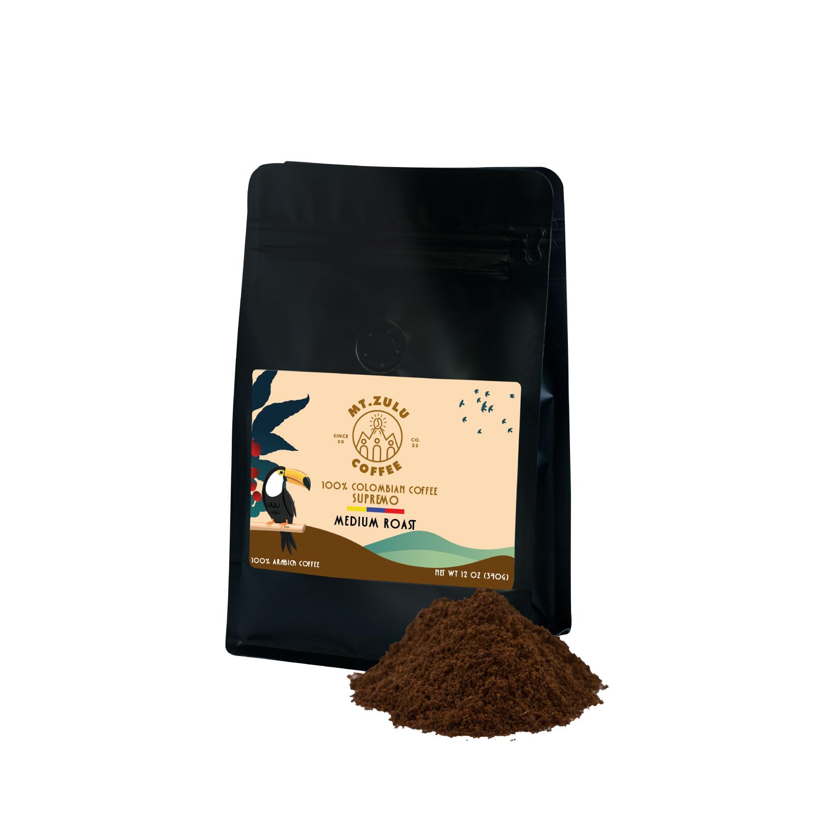 Premium Gourmet Colombian Coffee – Ground, 100% Arabica, Medium Roast, Balanced & Smooth Taste – 12 oz