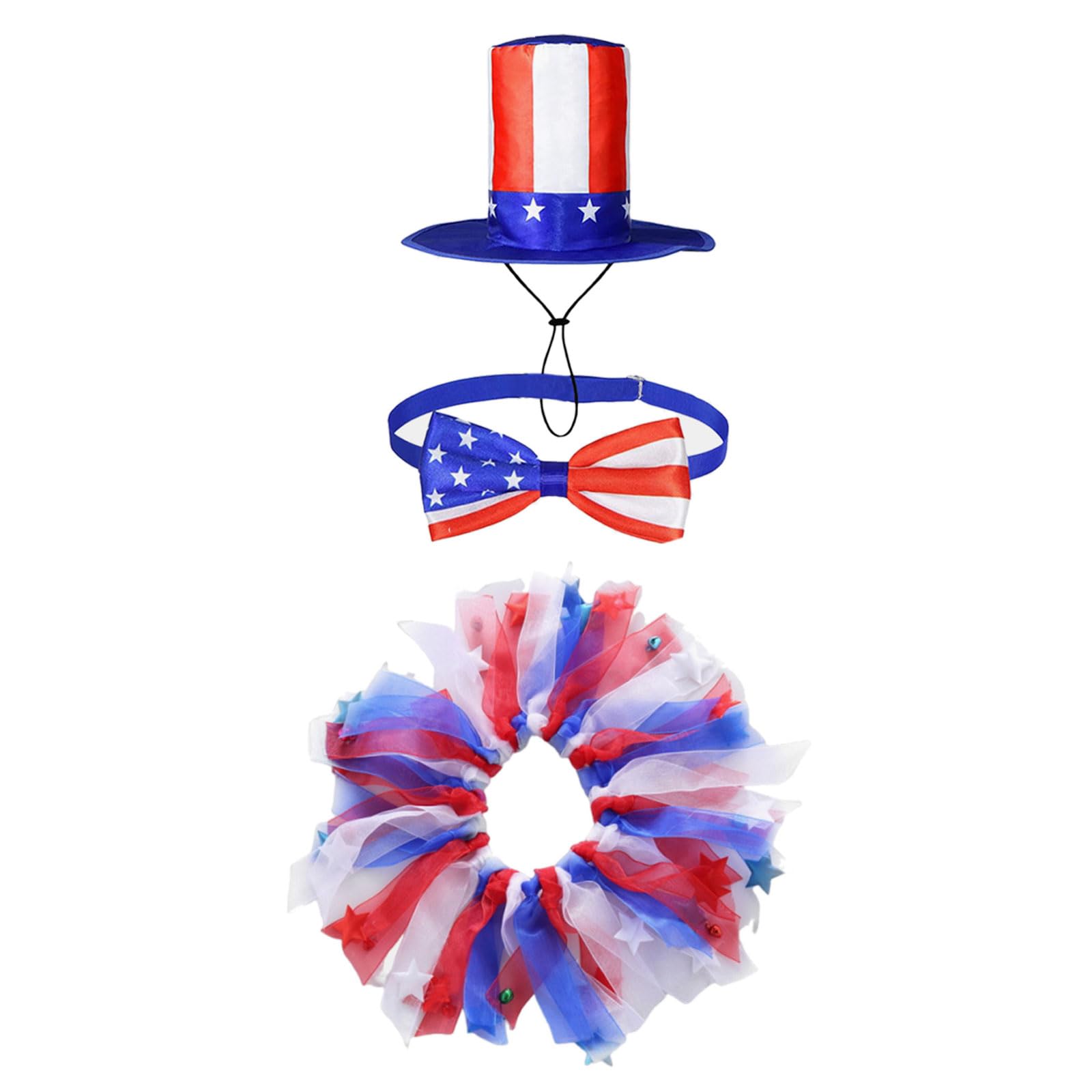 Tsophreniq 3pcs Porch Geese Outfits for Cement Lawns Geese Statue with Tie Hat and Neck Girdle for Easters and Independence Day Independence Day Outfit