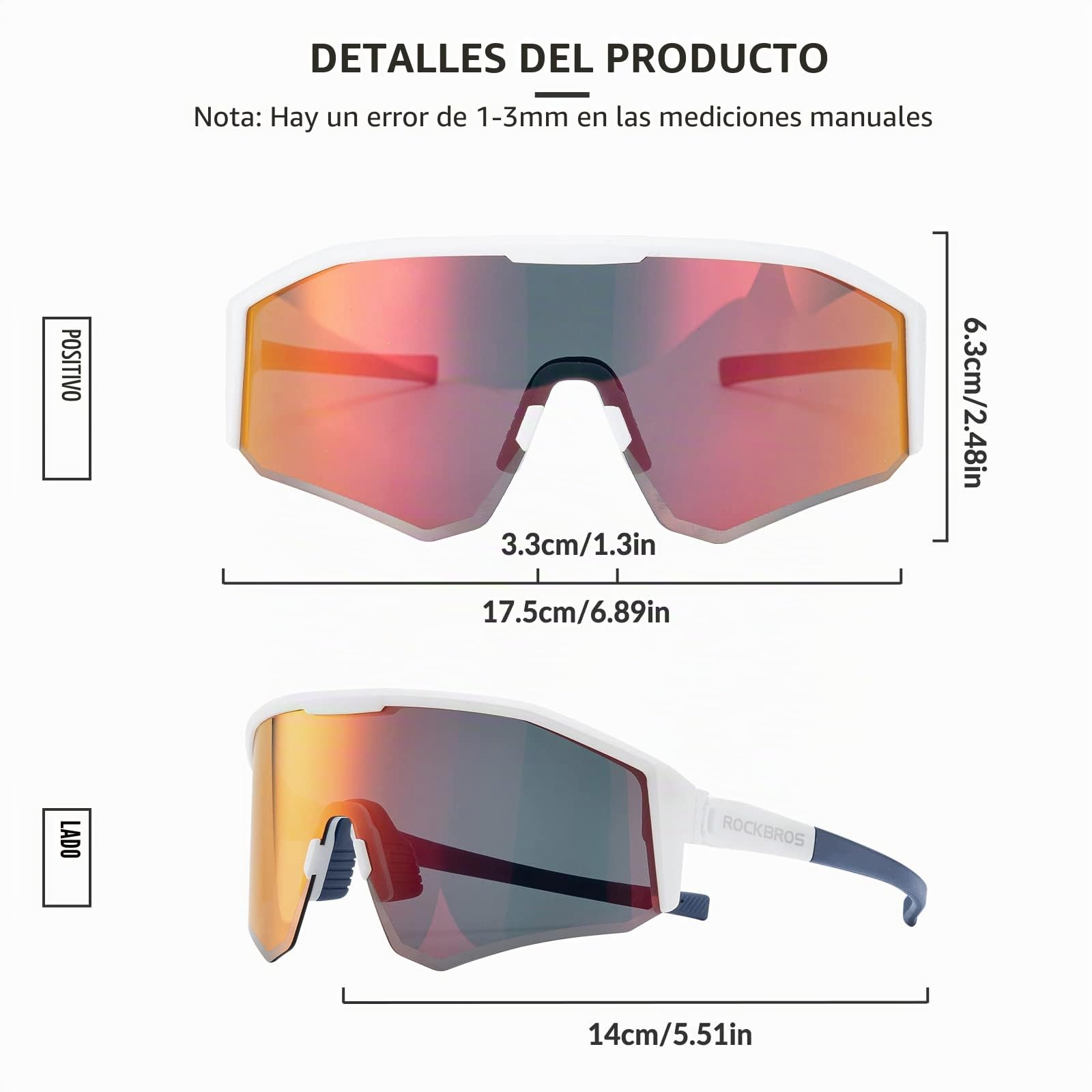 ROCKBROS Gafas de Ciclismo Polarizadas para Hombre Mujer con Montura TR90, Gafas de Sol Deportivas para MTB Bicicleta Running Pesca Deportes