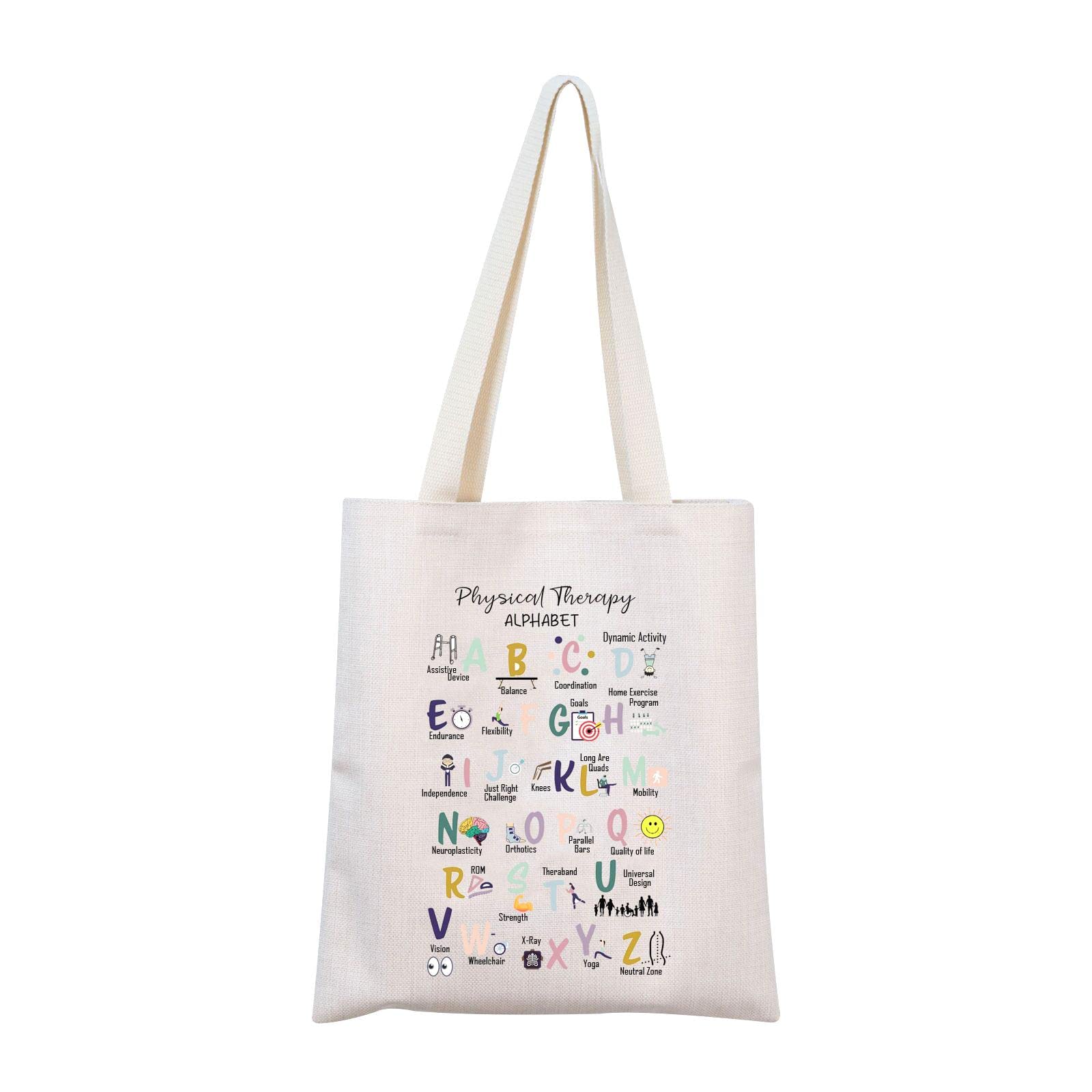 MNIGIU Physical Therapy Tote Bag PT Handbag P-T Appreciation Gift PTA Gift PT G-ift Occupational Therapist Graduation g-ift