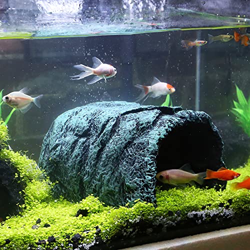 Hide Cave Aquarium Decorations-Premium Resinous Natural Hideout Fit for Aquariums & Terrariums Reptiles Amphibians Fish Playground