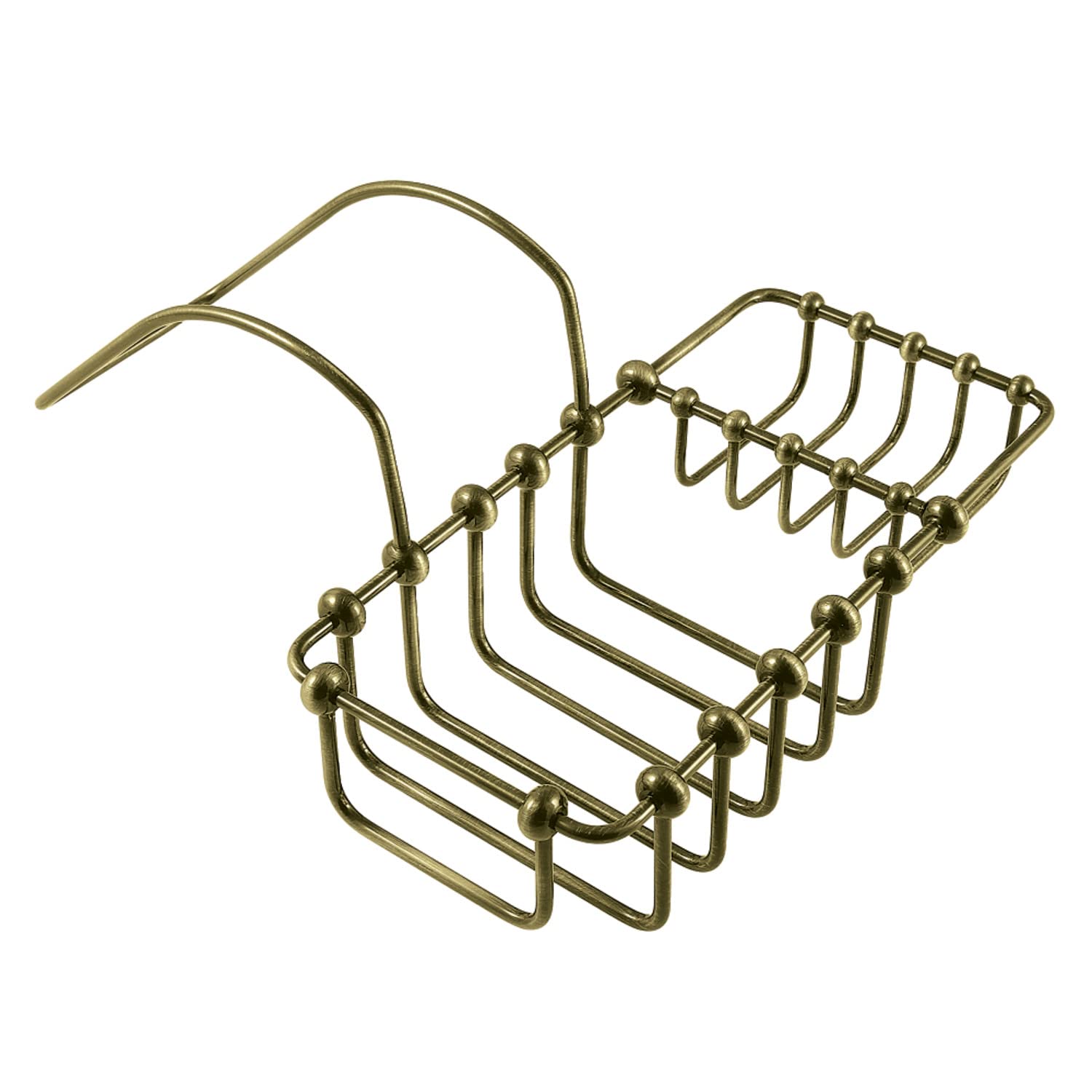 Kingston Brass CC2163 Clawfoot Tub Rim Soap and Sponge Holder, Antique Brass