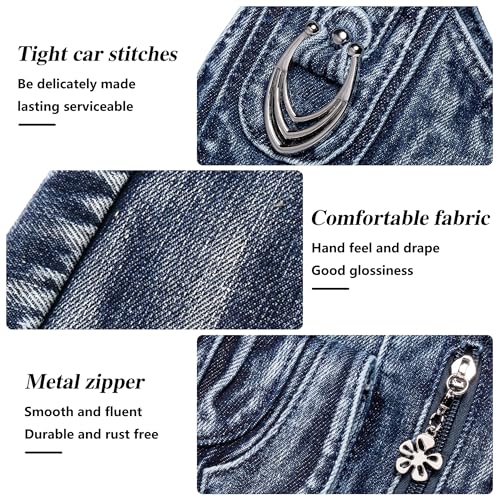 Image of Designer Denim Handbags for Women Hobo Tote Bag Crossbody Denim Purses Blue Jean Shoulder Bag