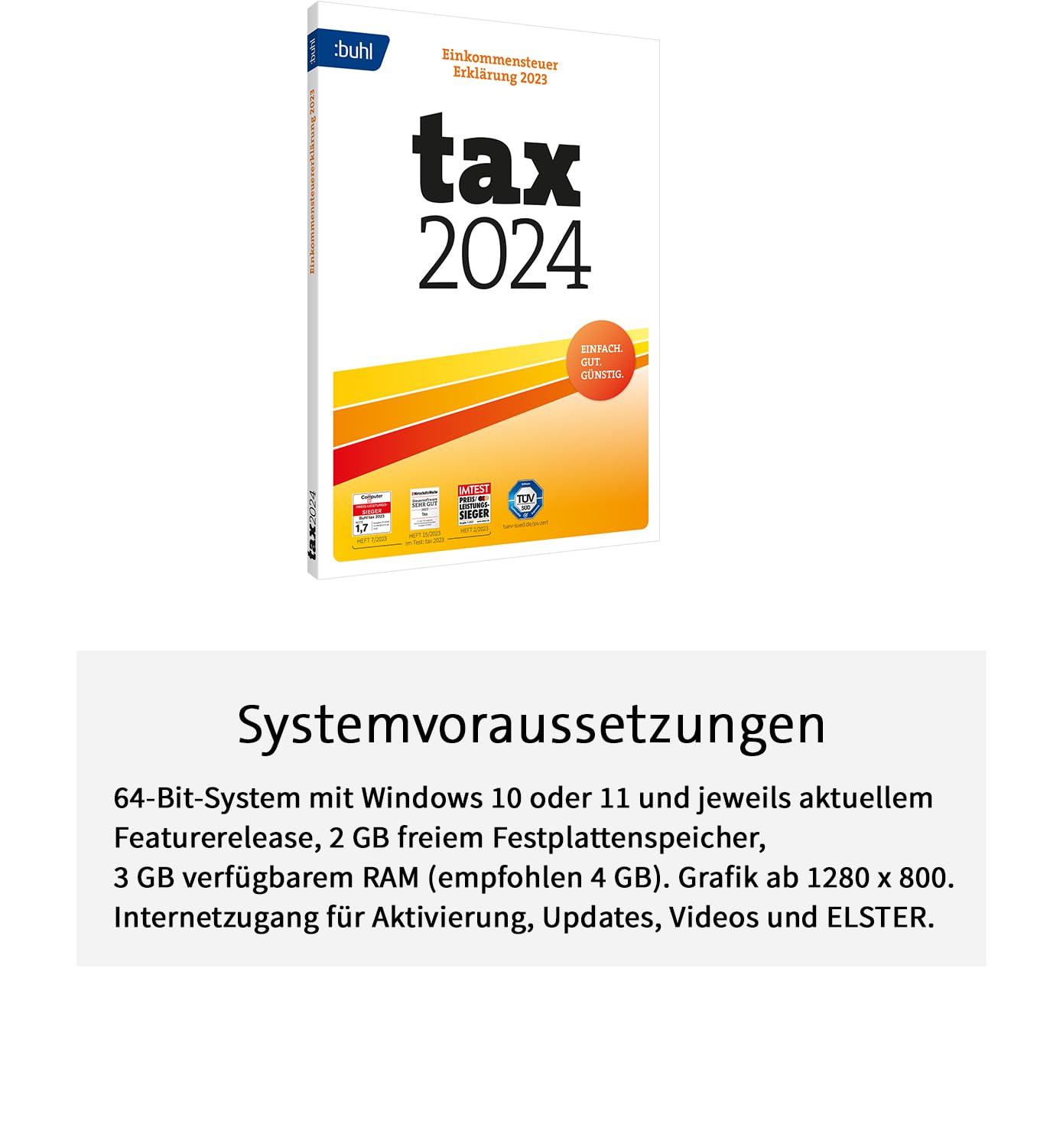Tax 2024 (für Steuerjahr 2023) [PC Aktivierungscode per Email]
