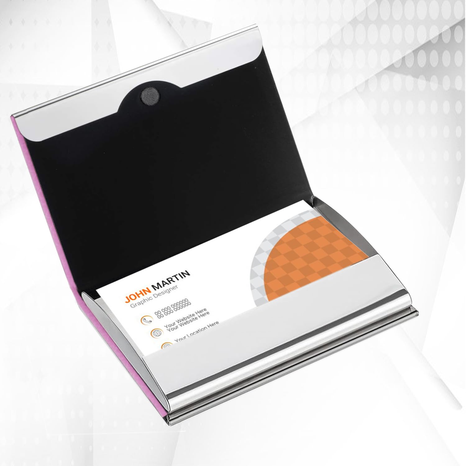 NANXJIUR Business Card Holder, Metal Case Pocket, Holder for Women & Men - Image 3