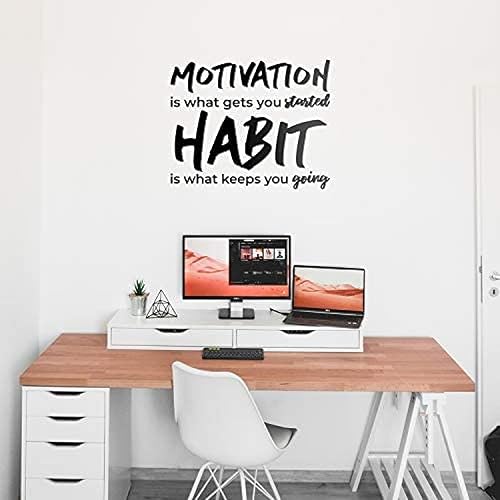 Miniatura 2 de YJQQ Calcomanía de vinilo para pared, motivación es lo que te pone a empezar, cita inspiradora para la vida de fitness, hogar, dormitorio, oficina,