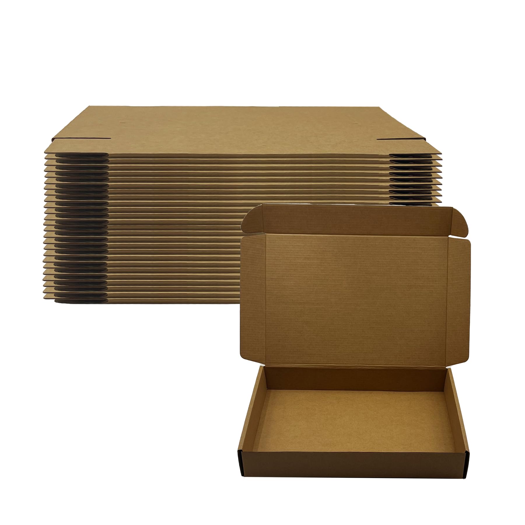 Confezione da 25 scatole di cartone ondulato marrone per piccole imprese, perfette per compleanni, matrimoni, feste, libri, regali, vestiti, design pieghevole per una facile conservazione