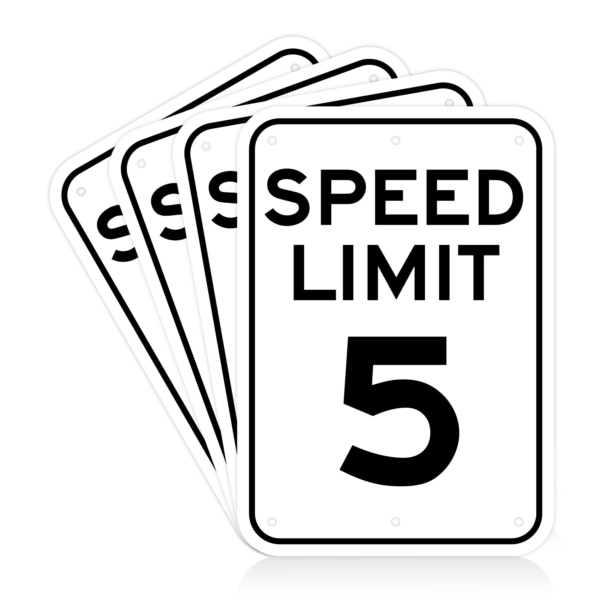 Olanzu (4 Pack) Speed Limit Signs 5 mph – 12 x 17 Inch Engineer Grade Reflective Aluminum, Rust-Free, Weatherproof, Fade Resistant, Easy to Mount