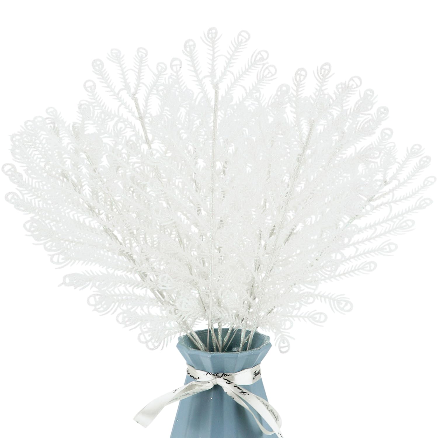 Kunjocy 12 Pcs Christmas Glitter Leaves