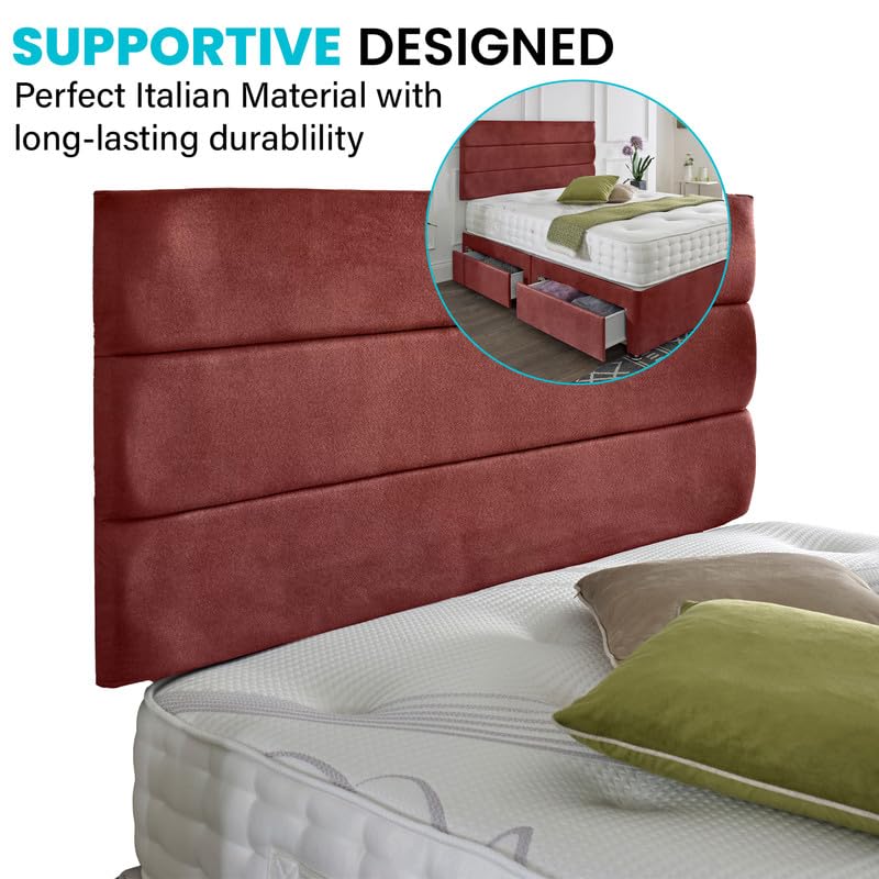 SANA SLEEP Premium Designer Fabric Divan Bed Set With Open Coil Spring Memory Foam Mattress, 2 - View #2