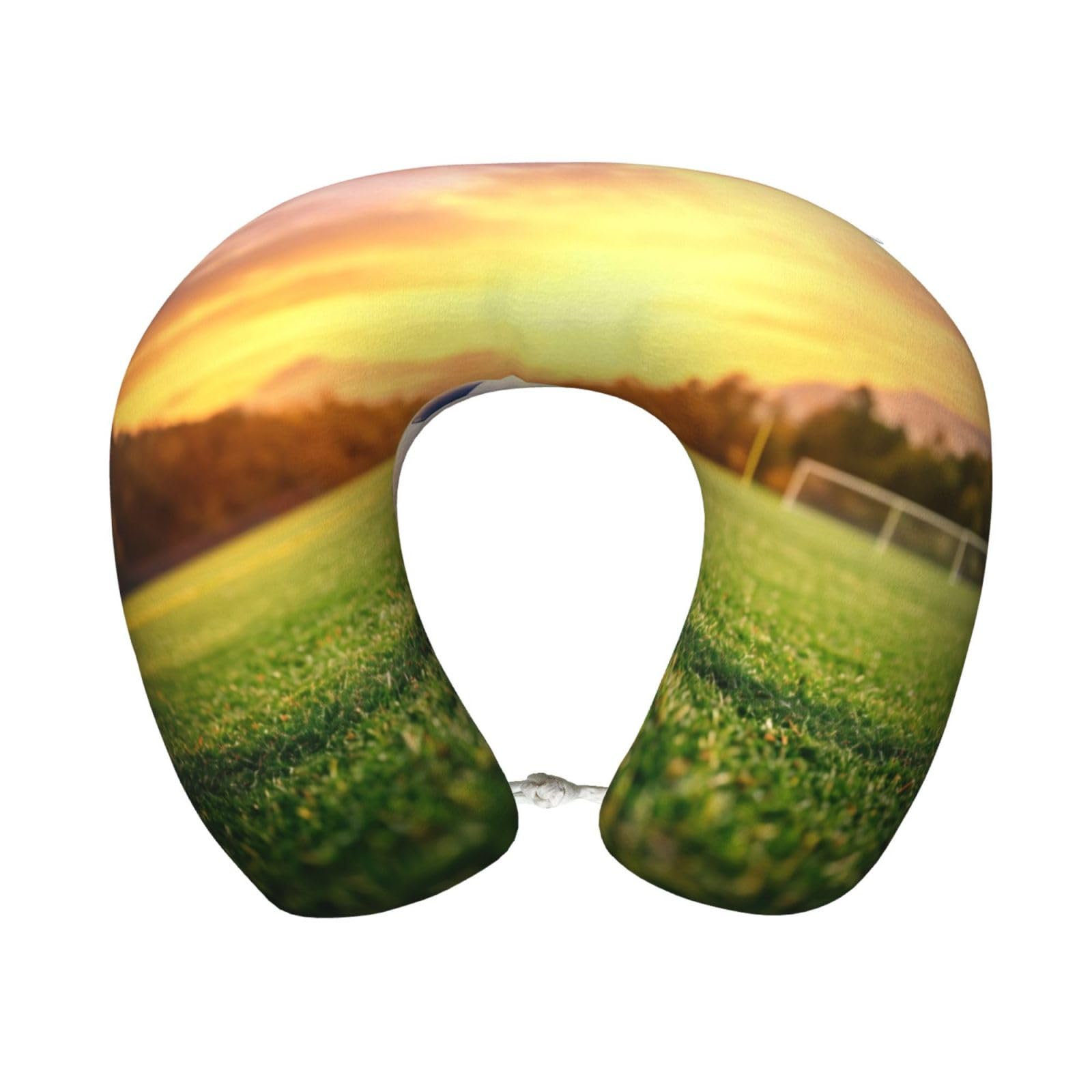 peiyeety Soccer Print Custom U-Shaped Pillow,Memory Foam Cervical Neck Travel Pillow,for Home,Camping,Travelling