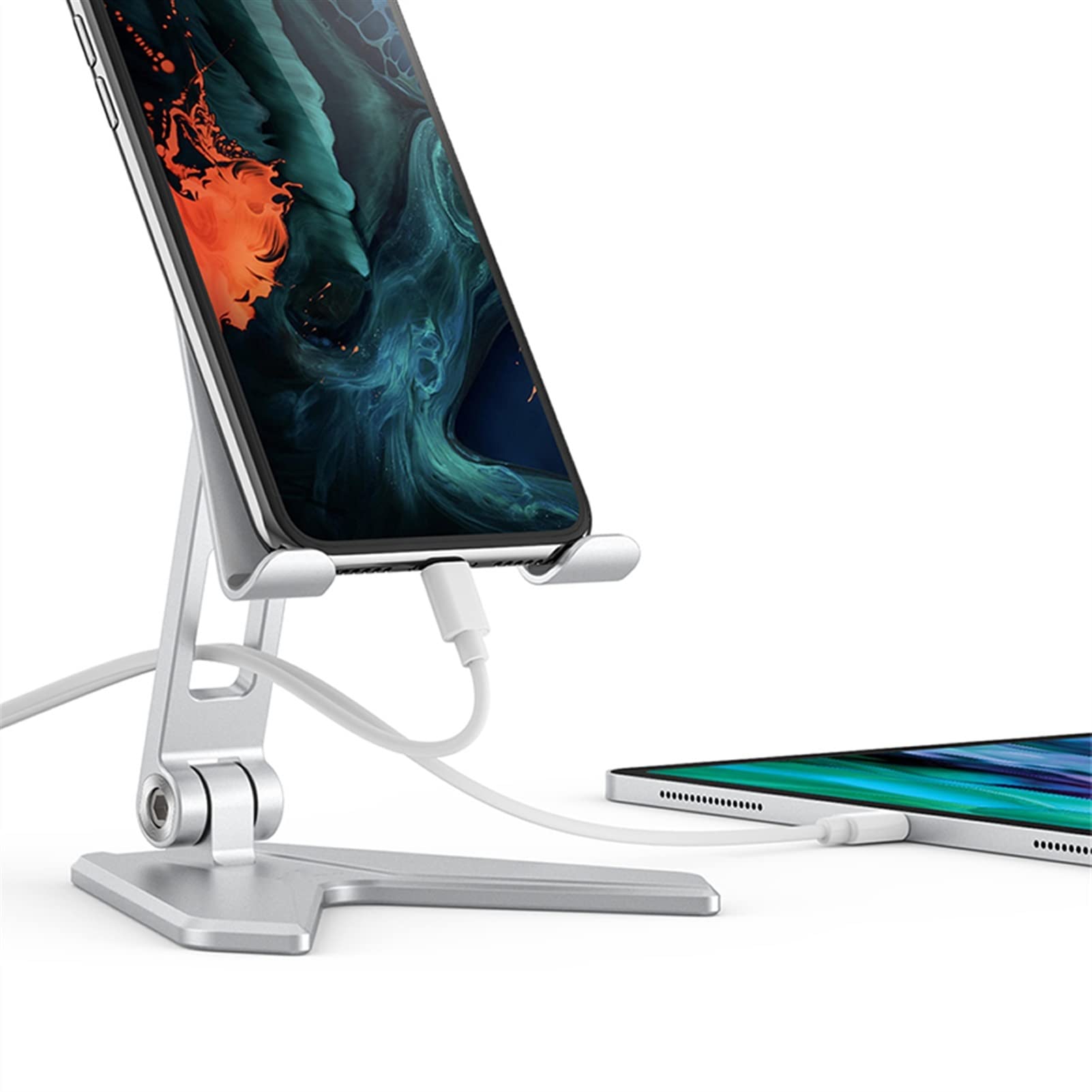Support Tablette Stand de tablette, porte-tablette réglable pliable, support de tablette portable universel d'aluminium, accessoires de support stable for tablettes et téléphones 3,5-13 " Supports pou