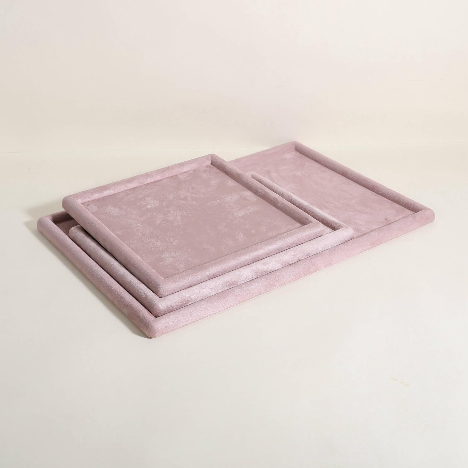 GemeShou velvet Jewerly display tray, Top Microfiber Jewelry storage organizer plate, Empty Jewelry showcase tray for Necklace Bracelet Ring Earring display stand holder (Pink-Small, 9.8 x 9.8 in) - Image 9