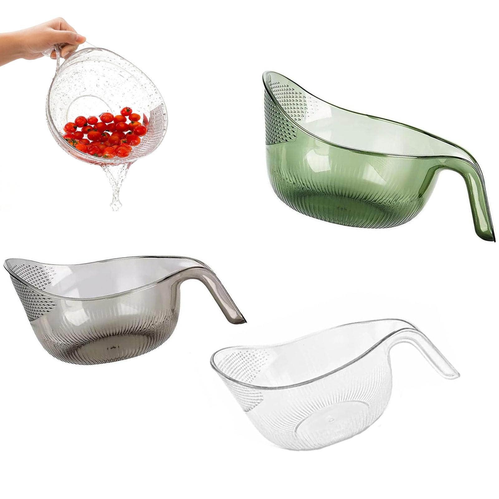 Colador de cocina para lavar arroz escurrir frutas y cereales con asa cómoda