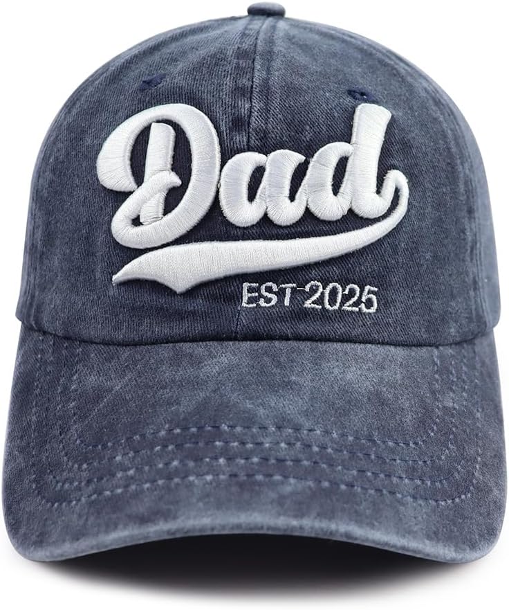 2PCS Mom and Dad EST 2025 2026 Hat, Adjustable 3D Embroidered New Parents Gifts Baseball Cap - Image 4