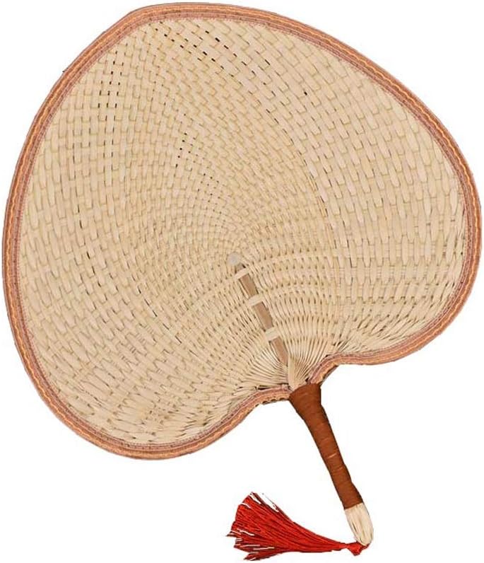 Hand Made Fan Rattan Decor,Hand Fans Bulk Wedding Favors for Guests,Paddle Fans Handheld Bamboo Fan Raffia Woven Fan Adults and Children Can Use (Size : Large)