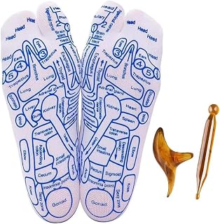 Reflexology Foot Massage Socks, Acupressure Reflexology Socks, with Trigger Point Massage Tool for Women and Men (Men)