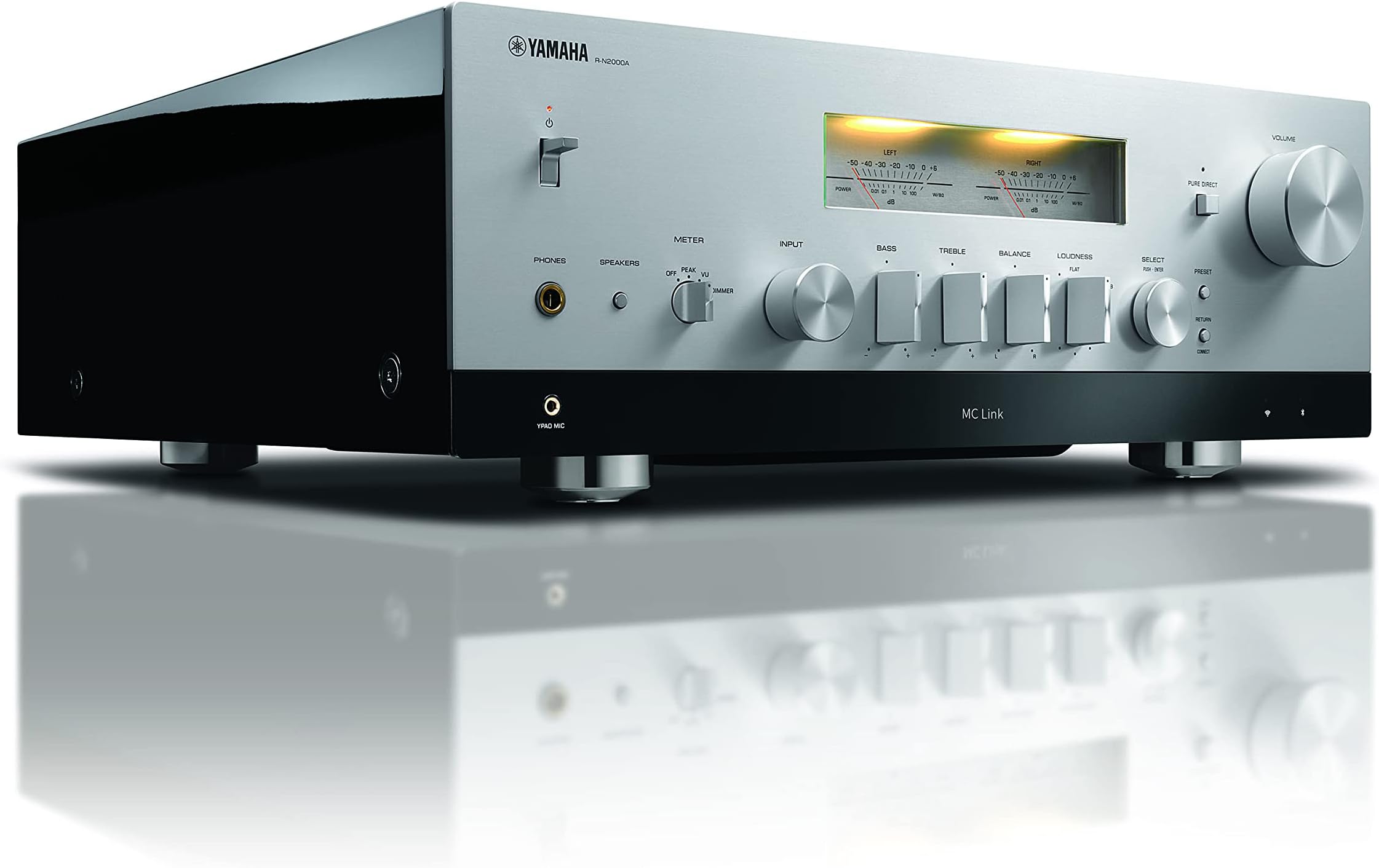 Yamaha Audio Yamaha R-N2000A Hi-Fi Network Receiver with Streaming, Phono and DAC – Silver