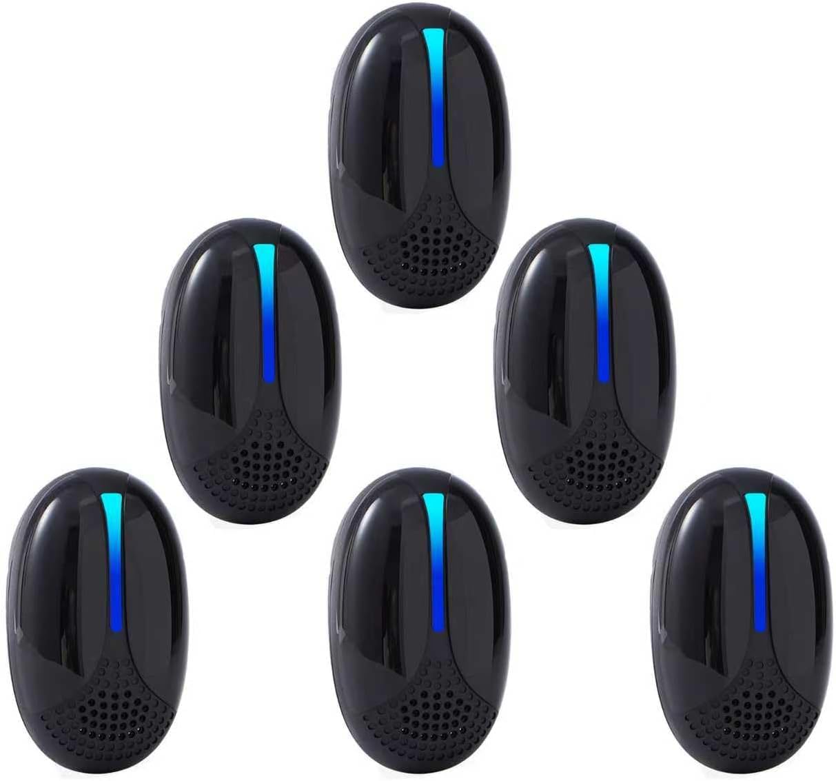 2026 Upgraded Ultrasonic Repeller Pest Indoor, Mouse Traps Repellent Insect Plug in, Pest Control Ant,Roach,Rodent, Mouse, Bugs, Mosquito, Spider, for Home, Office, Warehouse 6 Packs, Black