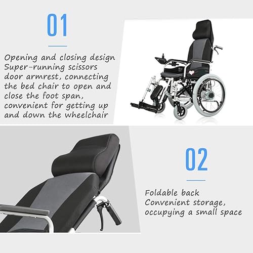 Miniatura 5 de NEOCHY Silla de ruedas portátil de moda, portátil, plegable, manual, eléctrica, doble modo, capacidad de motor, batería de litio
