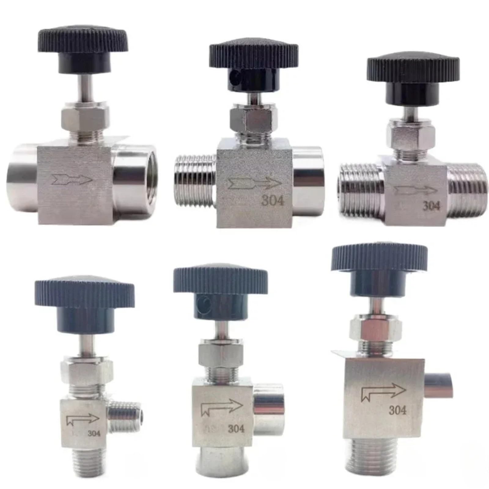 Vanne à pointeau coudée en inox 304 pour un contrôle précis du débit hydraulique 1/2 NPT