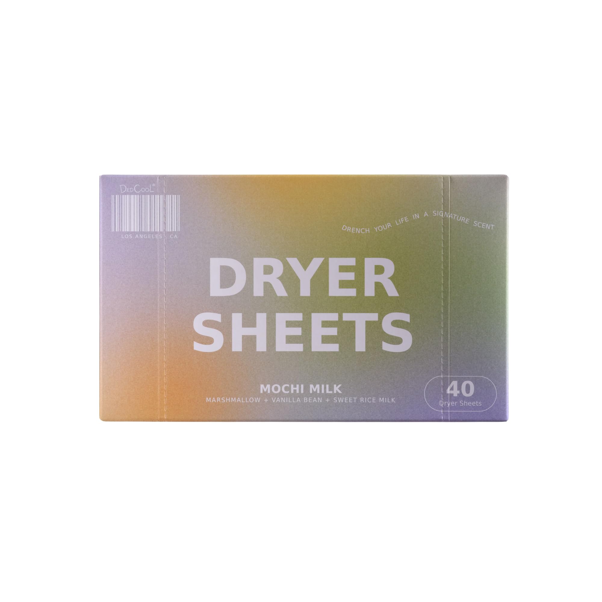 Photo 1 of *Open/May be missing sheets* DedCool Dryer Sheets in Mochi Milk | 40 Count | Non-Toxic, Vegan Fabric Softener Sheets | Peach, Marshmallow & Sweet Rice Milk Scent | Softens & Freshens