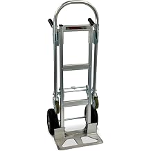 Heavy Duty Sack Truck, Steel Industrial Folding Hand Trolley 2 in 1 Multifunctional Dolly with Pneumatic Wheels