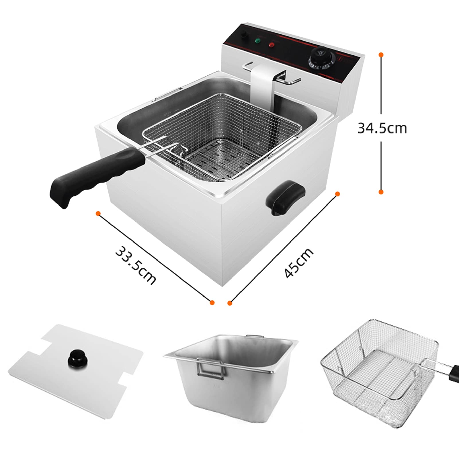 ディープフライヤー 3000W Electric Deep Fryer 19L Tank Deep Fat Fryer Commercial