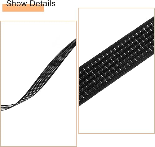 Miniatura 4 de uxcell Deshuesado para coser, 1 pieza de 25 yardas y 0.394 in  corsé de poliéster de baja densidad para vestido de novia, vestido de novia (negro)