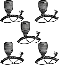CYSSJF Walkie Talkie Earpiece Shoulder Speaker Mic 2 Pin Two Way Radio Mic Microphone Walkie Talkie Mic for Kenwood TK-3000UV-5R UV-82 888S H-777 RT21 RT22 RT27 Arcshell AR-5 (black-5pack)