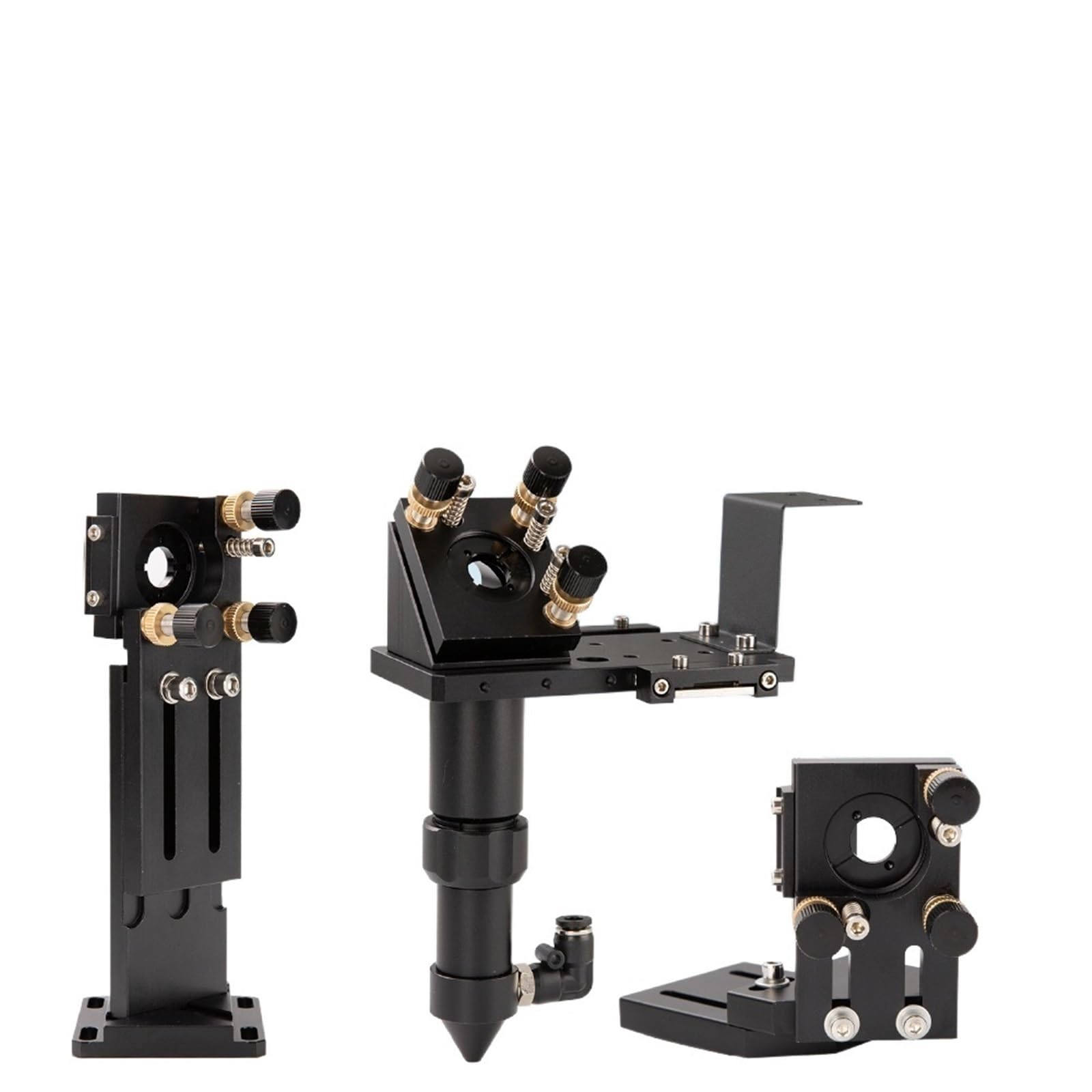 CO2 Laser Head Set II-VI Lens D18 FL38.1 D20 FL50.8/63.5/101.6mm Integrative Mount Dia.25 Black Si Mirror for Laser Cutter(D20F63 Set)