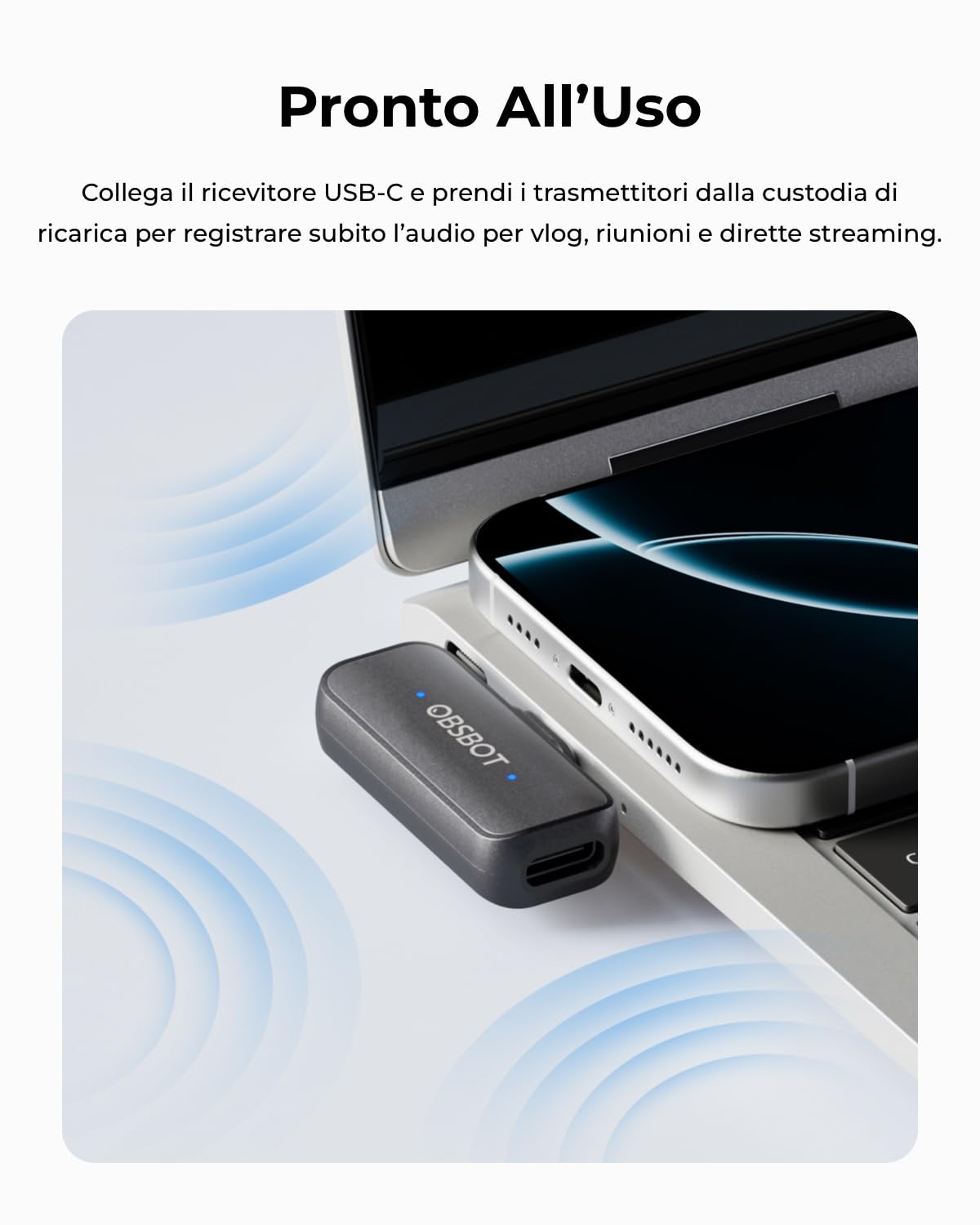 OBSBOT VOX - Microfono wireless per streaming live
