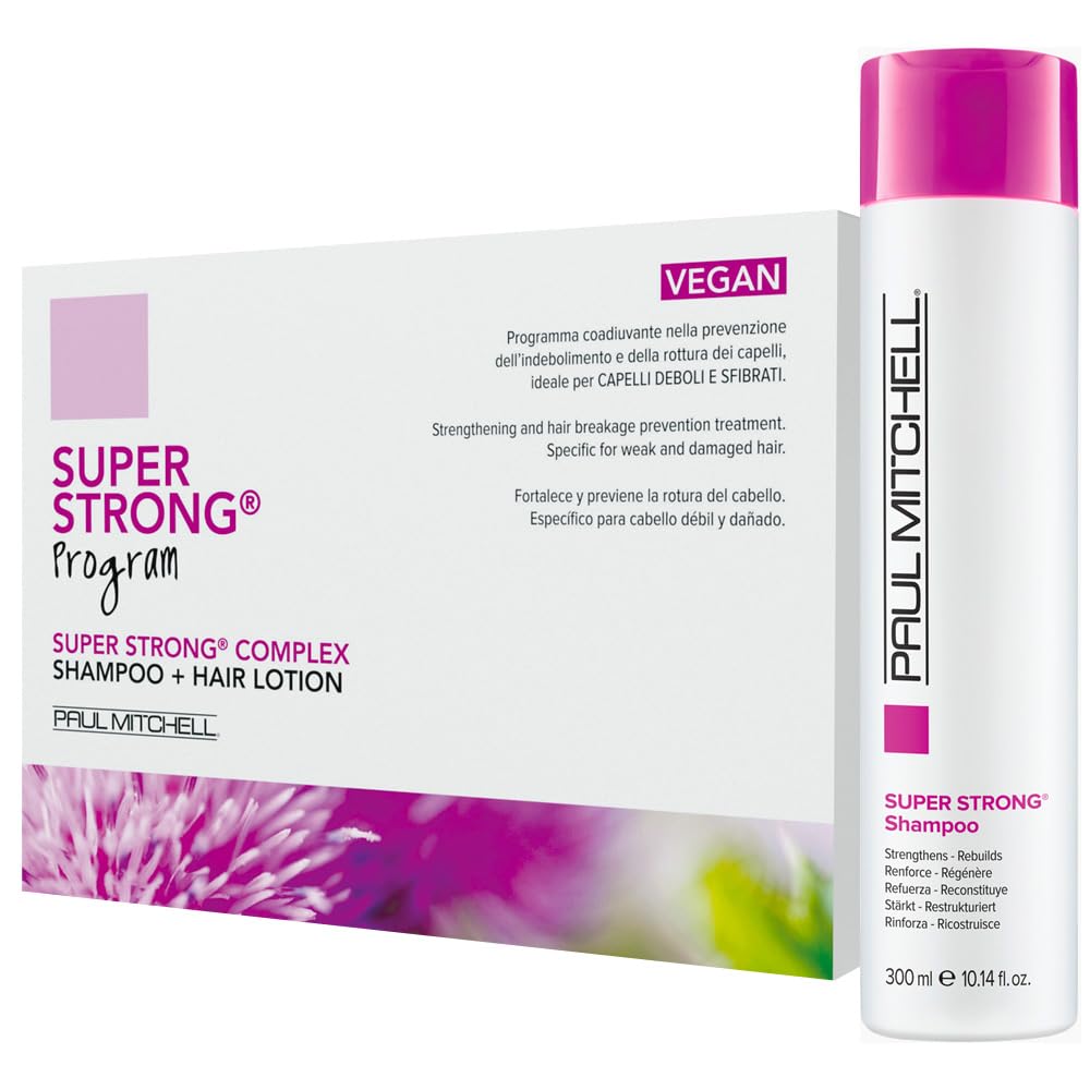 Paul Mitchell Super Strong Program, trattamento rinforzante e coadiuvante, per capelli deboli e sfibrati