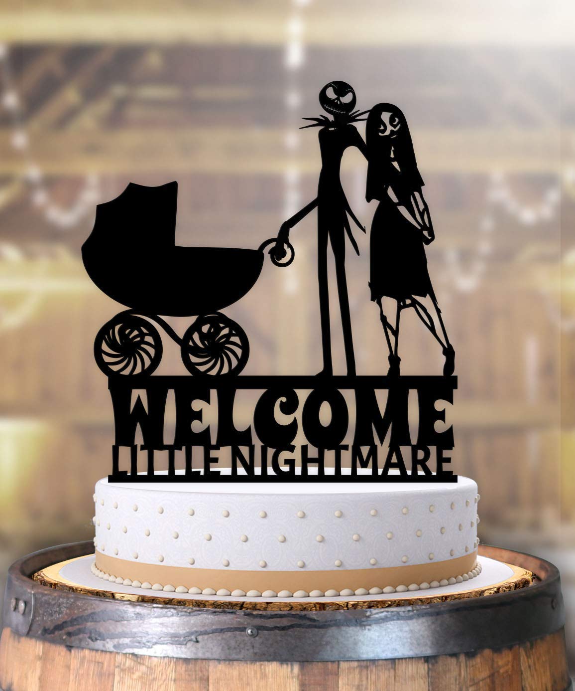 Skeleton Jack Baby Shower Halloween Newborn Cake Topper Personalized