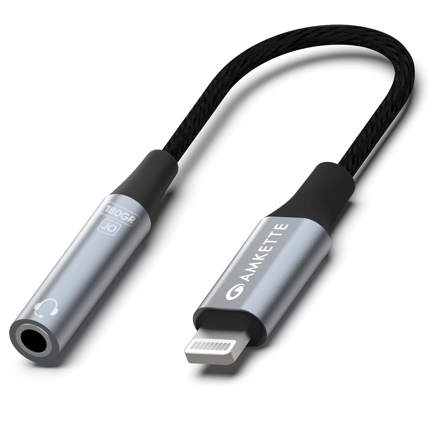 Amkette Adapt Lightning to 3.5mm Audio Jack Connector | DAC Chipset | PVC Fabric Braided Cable | Compatible with iPhones & iPad with Lightning Port | Premium Aluminum Build | Plug & Play-image-47