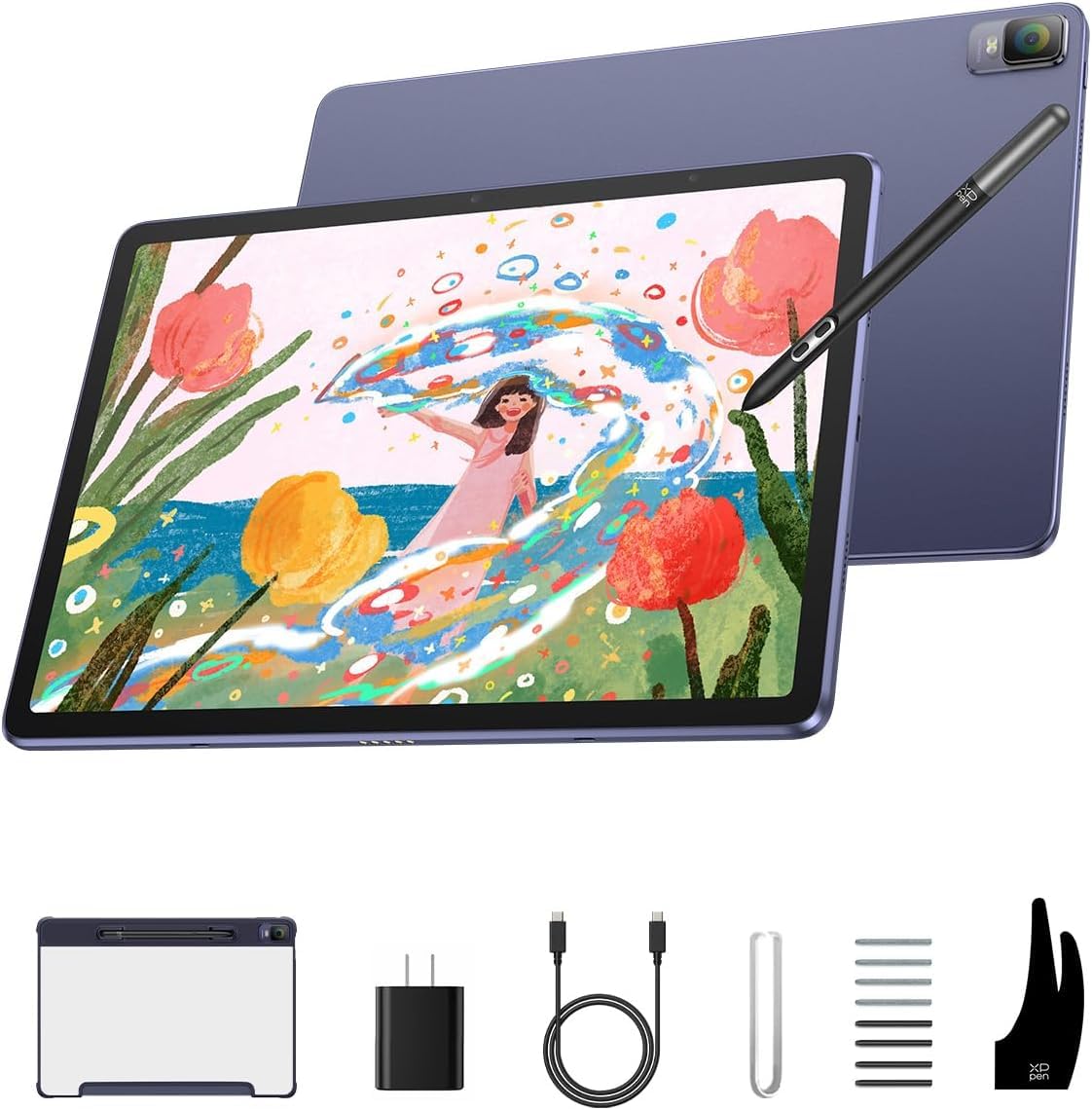 XPPen Grafiktablett, freistehend, Grafiktablett mit 12 Zoll (30,5 cm), Auflösung 2K, Farbbereich 77% NTSC, 109% sRGB, 82% Adobe RGB