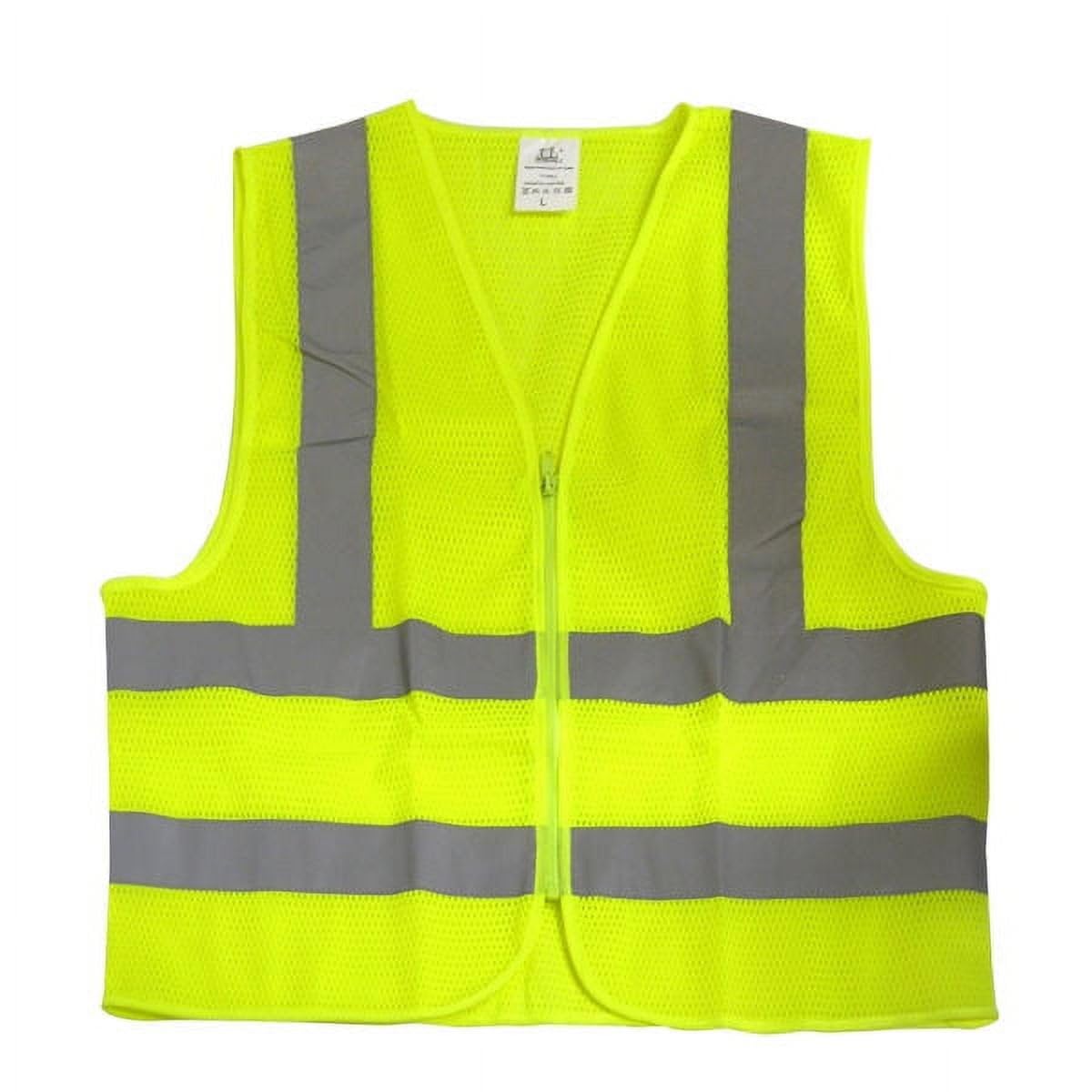 Neiko High Visibility Safety Vest ANSI Class 2, No Pocket, Neon Yellow, Large (L)