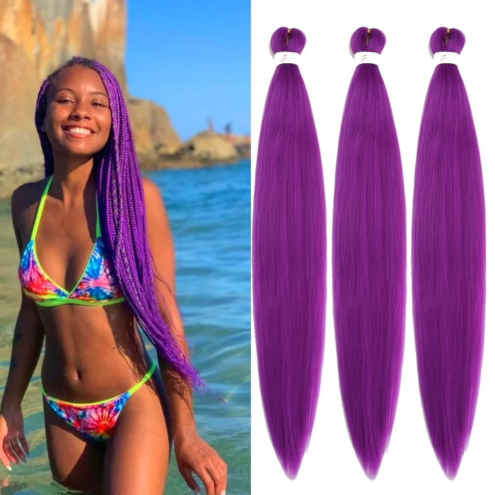 Pre Stretched Braiding Hair Extensions 30 Inch 3 Packs