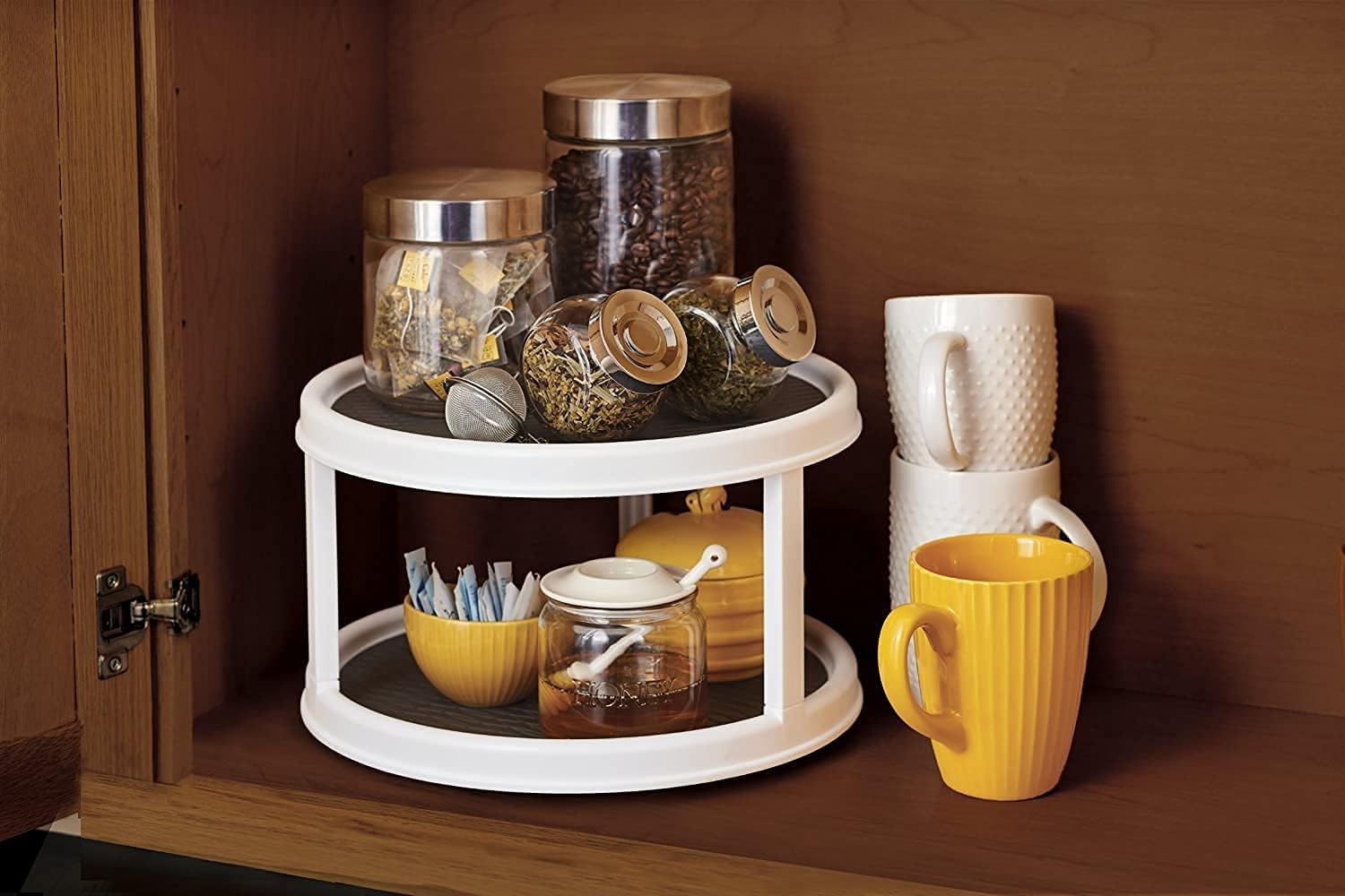 TARTAMYA 2-Layer 360° Rotating Organizer Tray Multi- Function Rotating Tray/Kitchen Organizer/Cosmetics Organize (White) 2024. 4