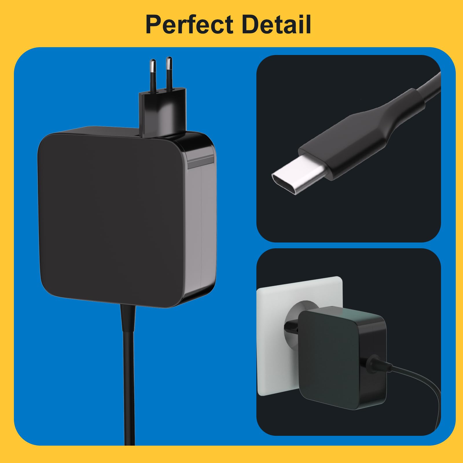 Chargeur USB C 65 W pour Ordinateur Portable Compatible avec ASUS Zenbook S16 15 14 S14 A14 13 S13 Chromebook Vivobook Expertbook C302C C213 C214 C436 C523 UX390UA UX490 UX325 UX393 UX371 Adaptateur