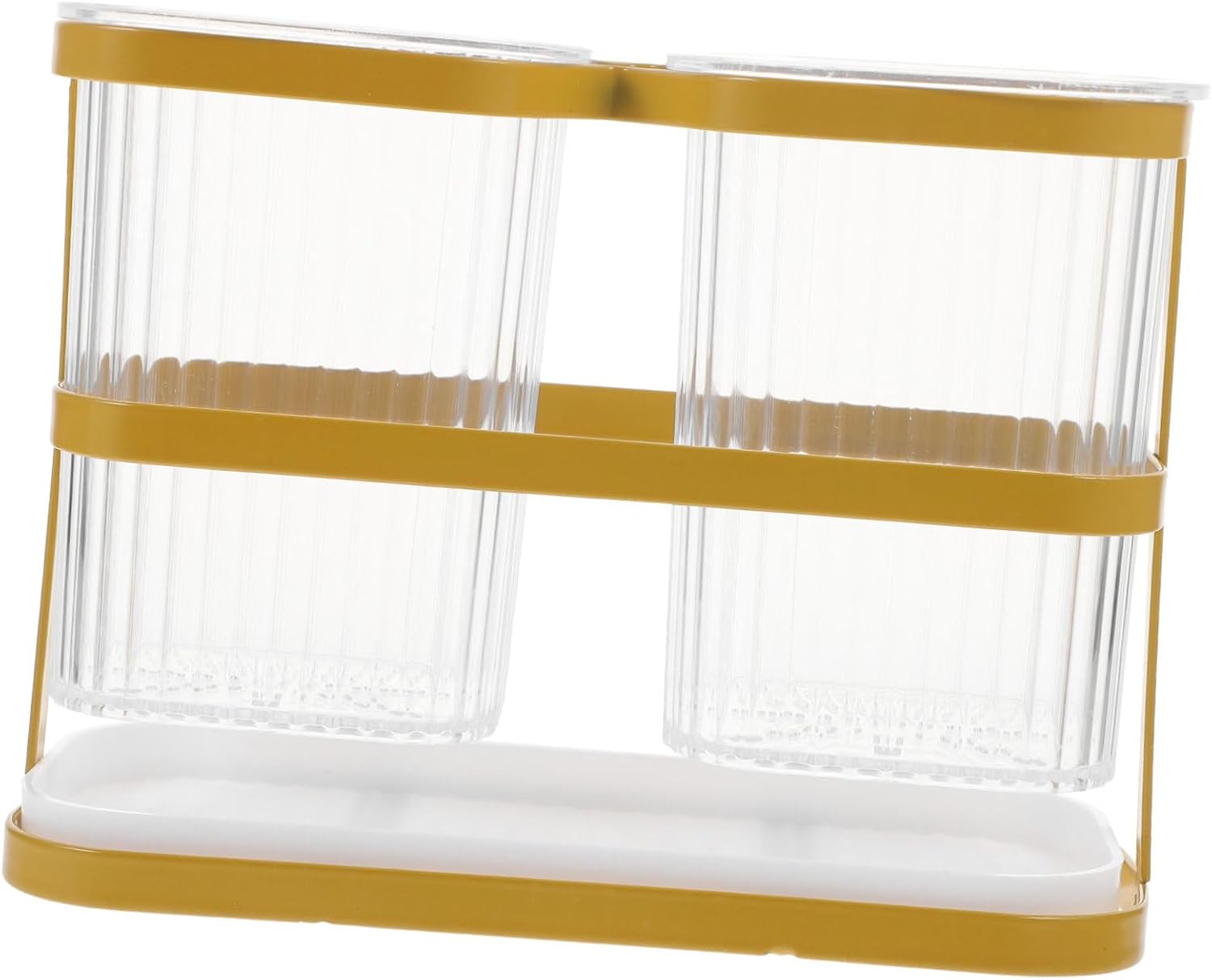 SOLUSTRE Multi Functional Chopstick Holder and Utensil Rack Elegant Dual Tube Design for Kitchen Counter Compact Silverware Organizer with Easy Cleaning Features for Home Storage