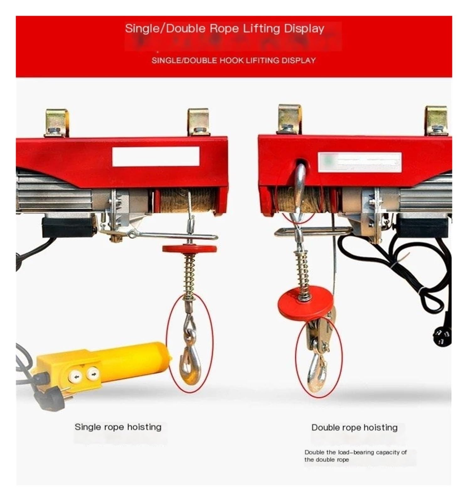 980 W Mini-Elektro-Hebekran, Tragbar, 200–400 Kg, 12 Meter, Kleiner Heimkran, Renovierungskran, 220 V, M/min Elektrischer Hebezeug-Stützarm flaschenzug