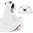 ROMASA Baby Bath Towel with Hooded Ultra Soft and Absorbent Toddlers Bathrobe Newborn Blanket Shower Gifts (White Bear)