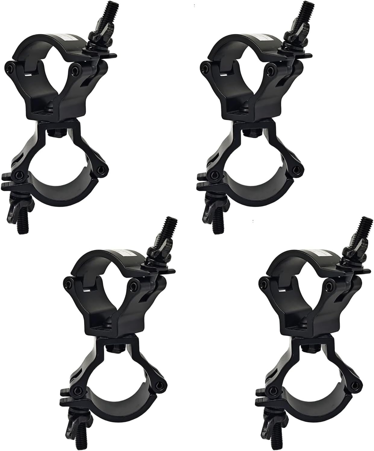 Abrazadera para Luces de Escenarios, 4Pcs Dual Truss Clamp de Aleación de Aluminio 48-52mm Giratorio Doble Gancho Truss Garras Truss Ganchos Abrazaderas deTubo Capacidad de 100 kg