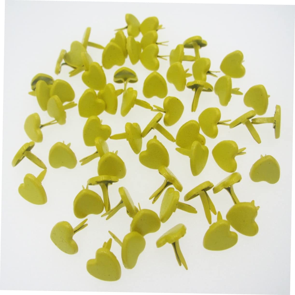 Homoyoyo 100pcs 9mm Heart Craft Brads Metal Fastener Perfect for Scrapbooking Projects