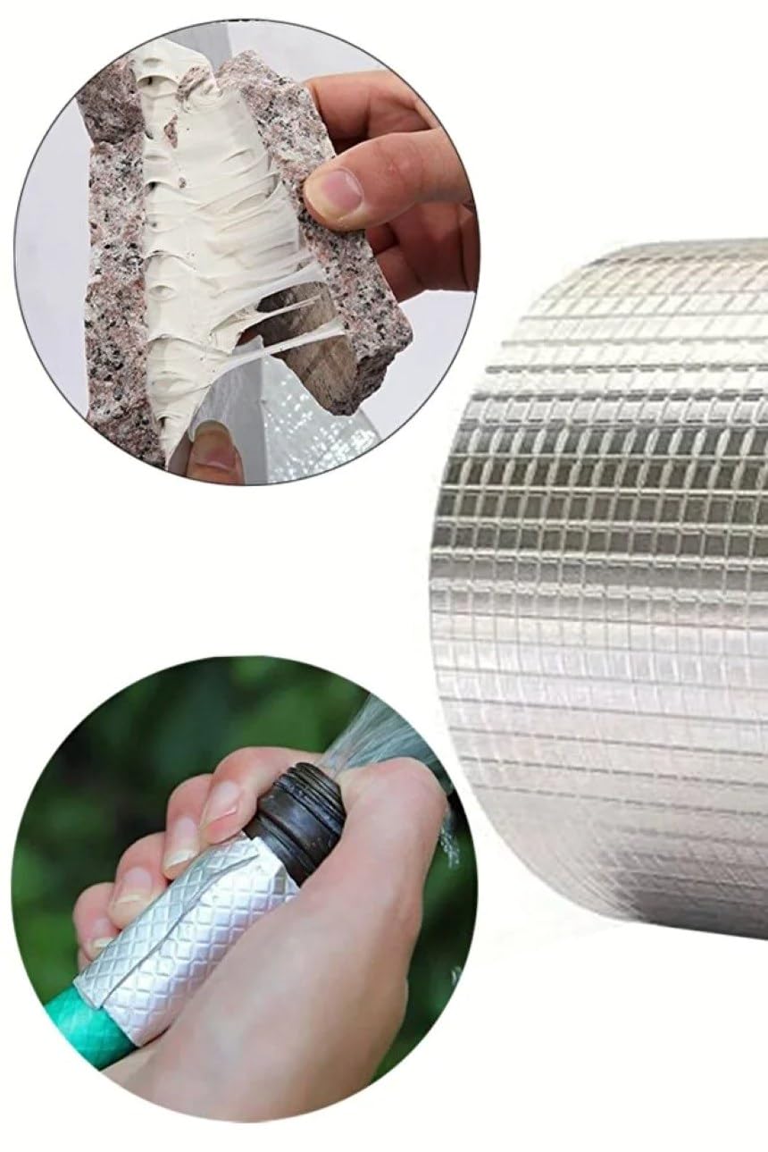 Usin Tesisat Çatı Pencere Karavan Tekne Hortum Boru İzolasyon Tamir Bandı Sızdırmaz Sakız Bant 2 MT 48MM